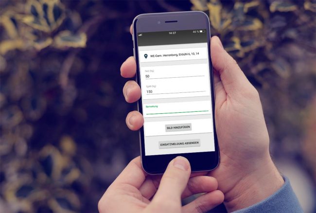 Die Winterdienst-App von SchmidtWeissGrün im Einsatz