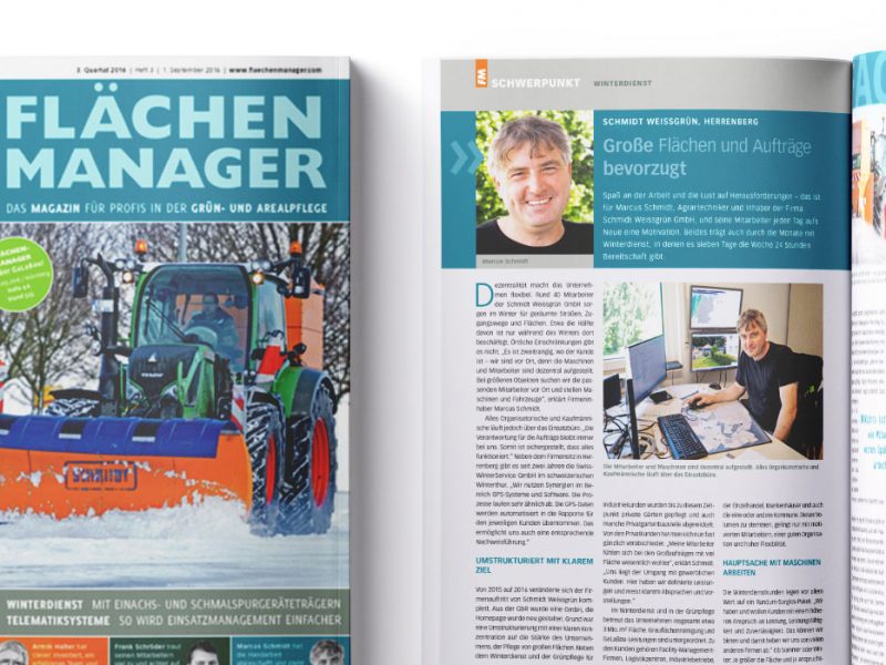 SchmidtWeissGrün im Flächenmanager-Magazin'